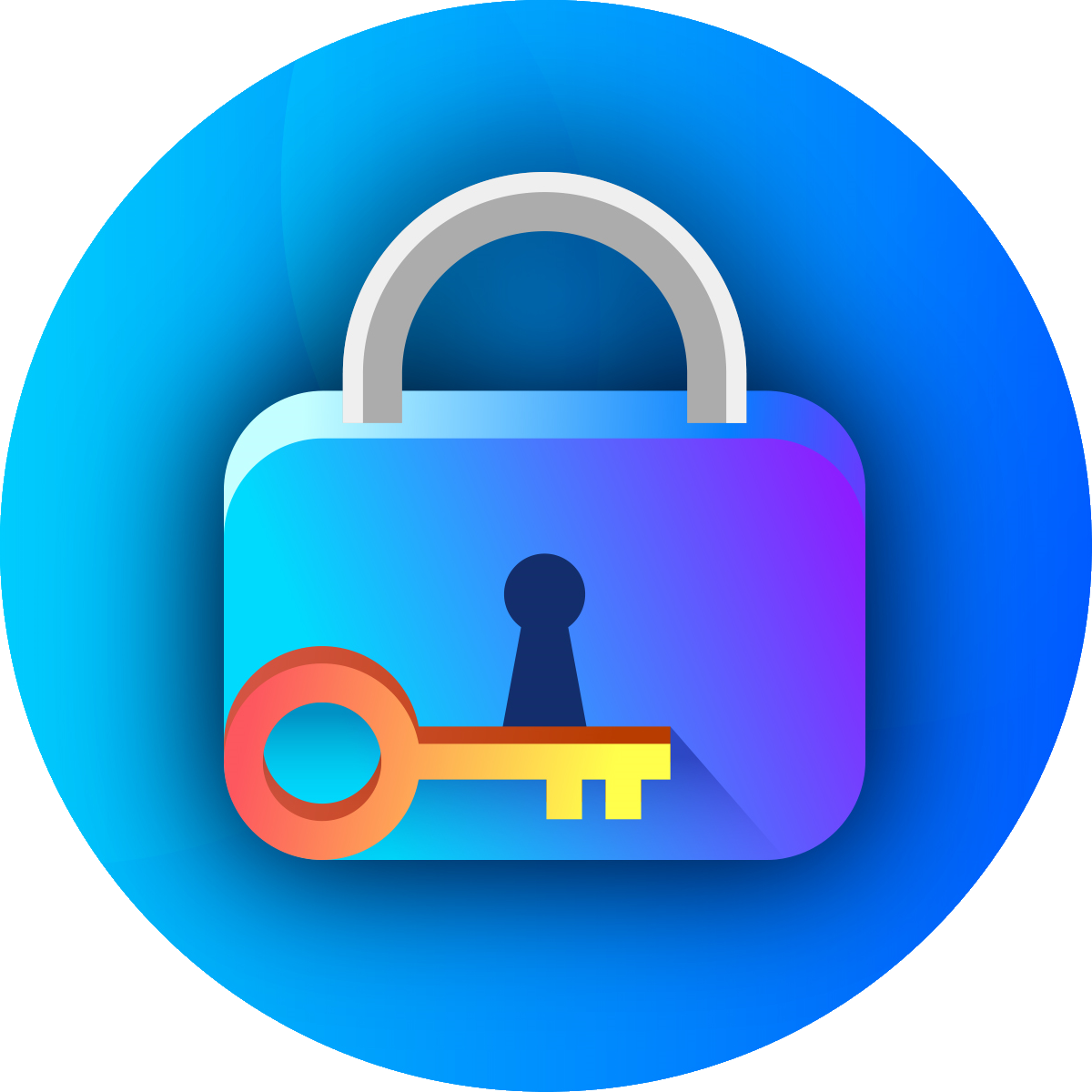 Padlock Clipart Blue - Circle - Png Download (1200x1200), Png Download