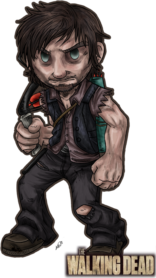 The Dead Daryl Dixon V Sale Open - Walking Dead Clipart (600x1012), Png Download