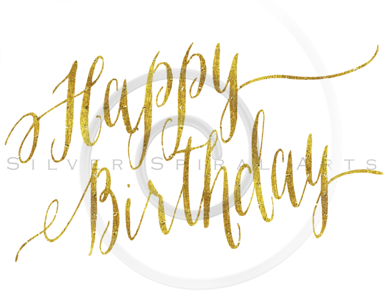 Happy Birthday Gold Png Clipart (768x768), Png Download