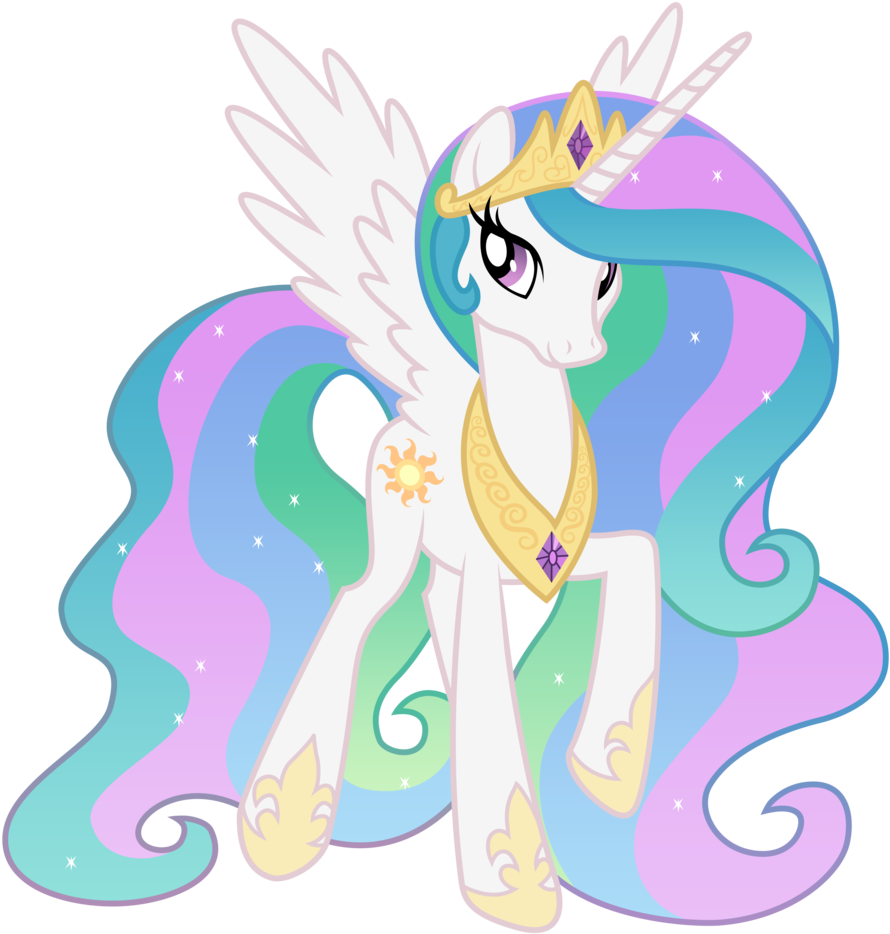 Alicorn, Cute, Mlp, My Little Pony, Princess, Princess - My Little Pony Princesa Celestia Clipart (900x940), Png Download