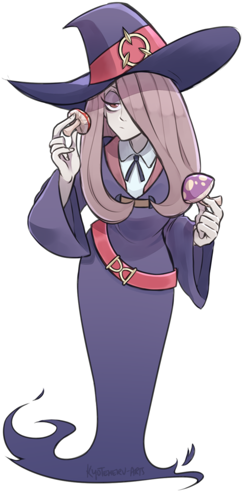 Little Witch Academia Sucy Png Svg Black And White - Cartoon Clipart (484x978), Png Download