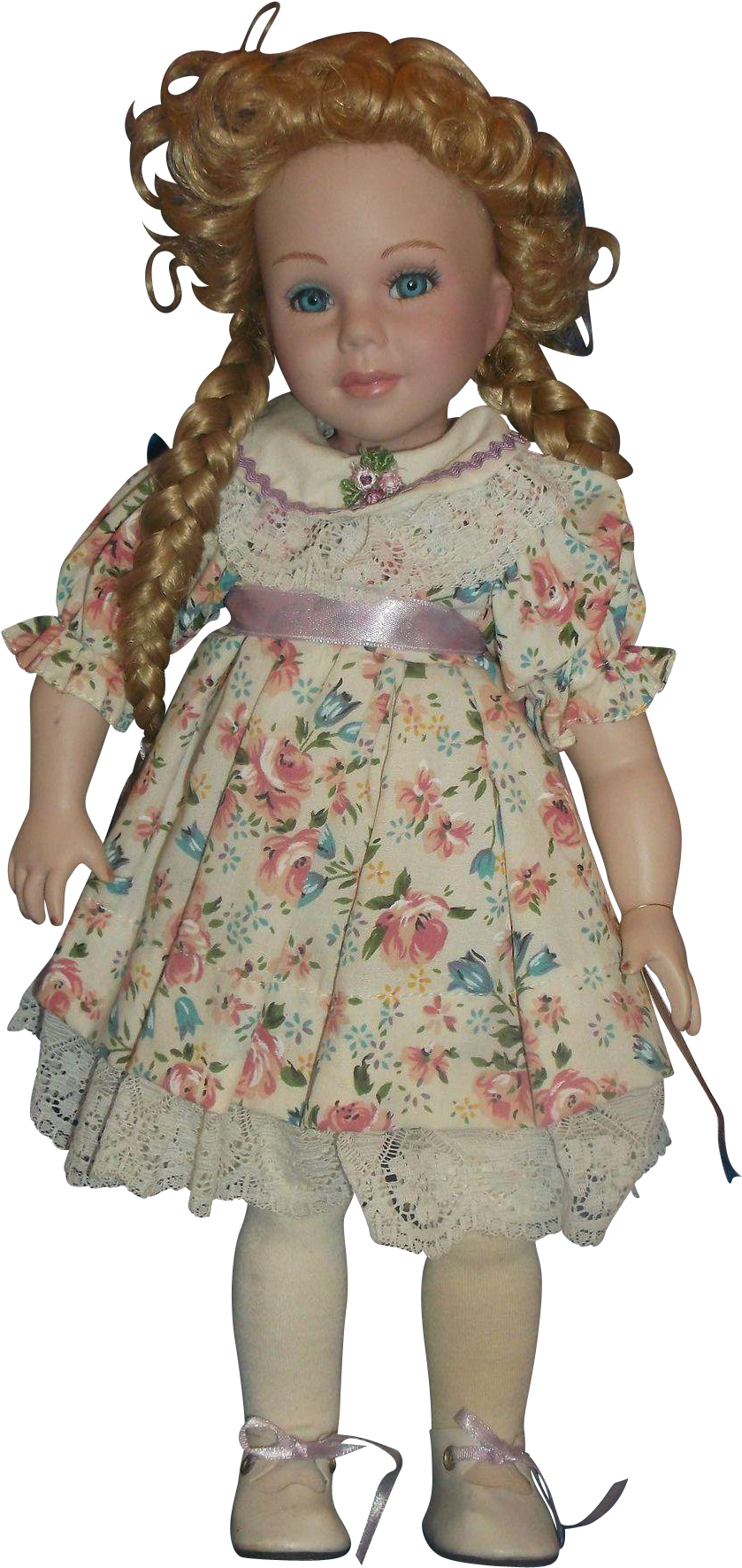 Treasures In Lace Porcelain Doll Blonde Hair Braids - Creepy Dolls No Background Clipart (1770x1770), Png Download