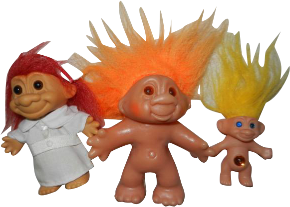3 Cute Vintage Troll Dolls, Dam & Russ - Cartoon Clipart (580x580), Png Download