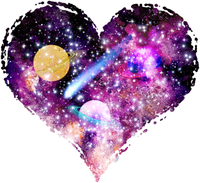 #galaxy #heart #schearts #hearts #remixit #freetoedit - Cool Heart Designs Galaxy Clipart (640x588), Png Download