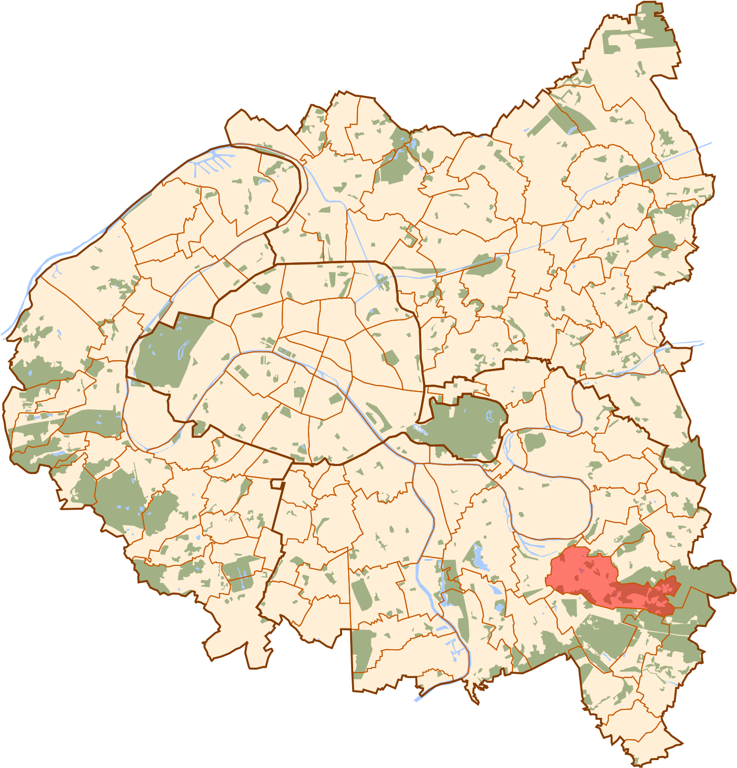 Sucy En Brie Map - Choisy Le Roi Map Clipart (1552x1586), Png Download