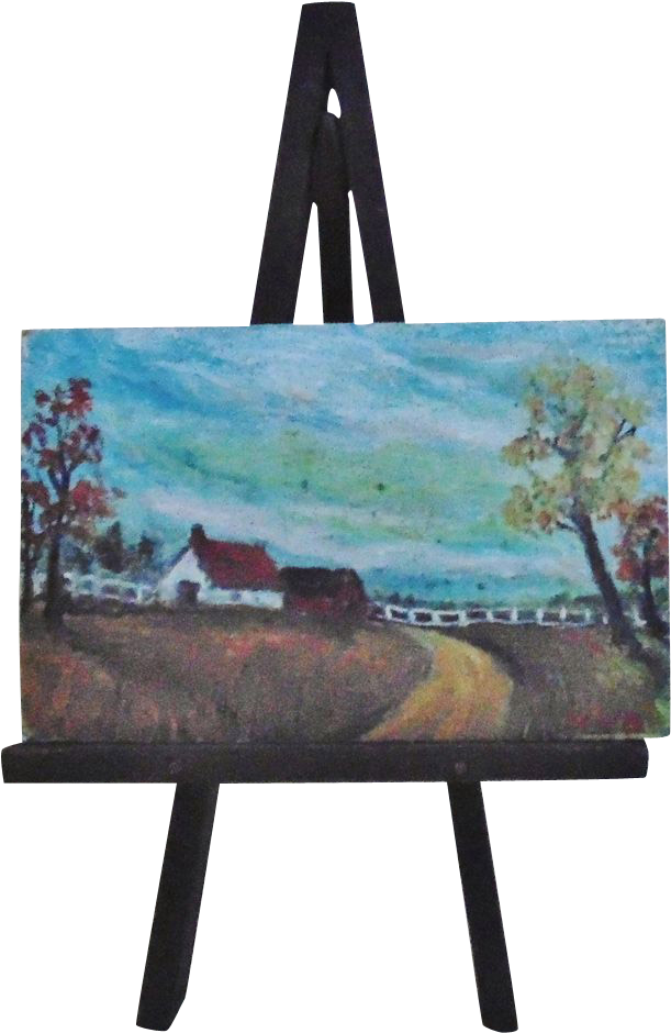Art Canvas Stand Fresh Vintage Doll House Miniature - Painting On A Stand Clipart (939x939), Png Download