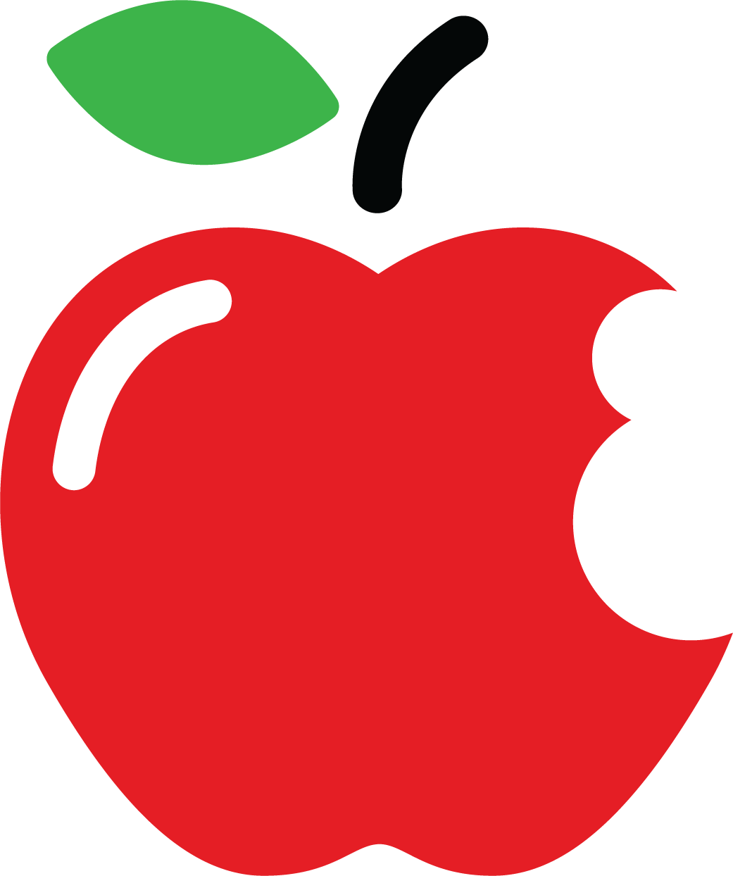 Cartoon Apple With Bite Clipart (1041x1244), Png Download