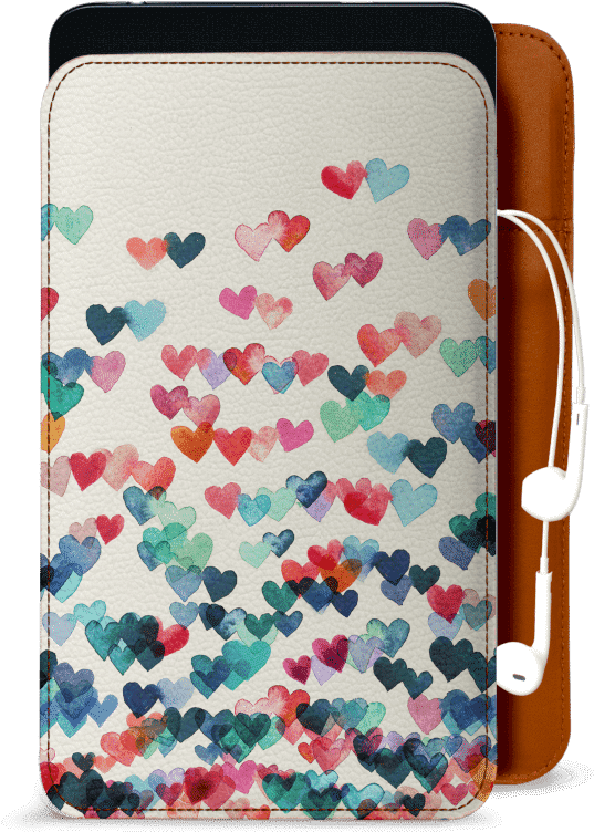 Dailyobjects Heart Connections Real Leather Sleeve - Watercolor Patterns Hearts Clipart (850x900), Png Download