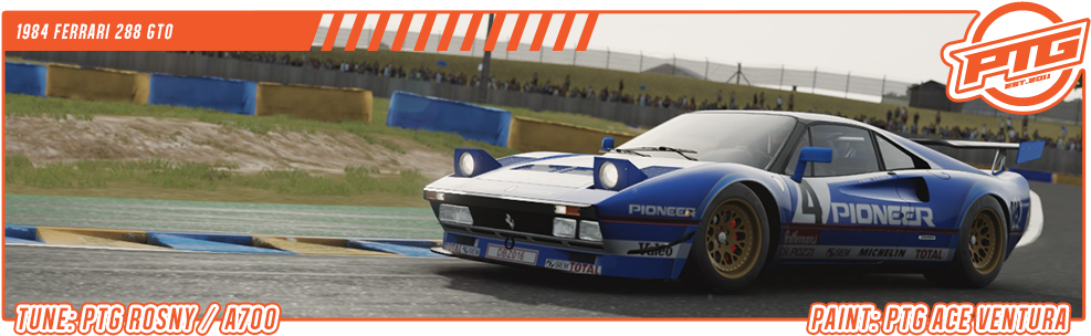 #ptgofficialrelease 1984 Ferrari 288 Gto More Info - Race Car Clipart (1000x339), Png Download