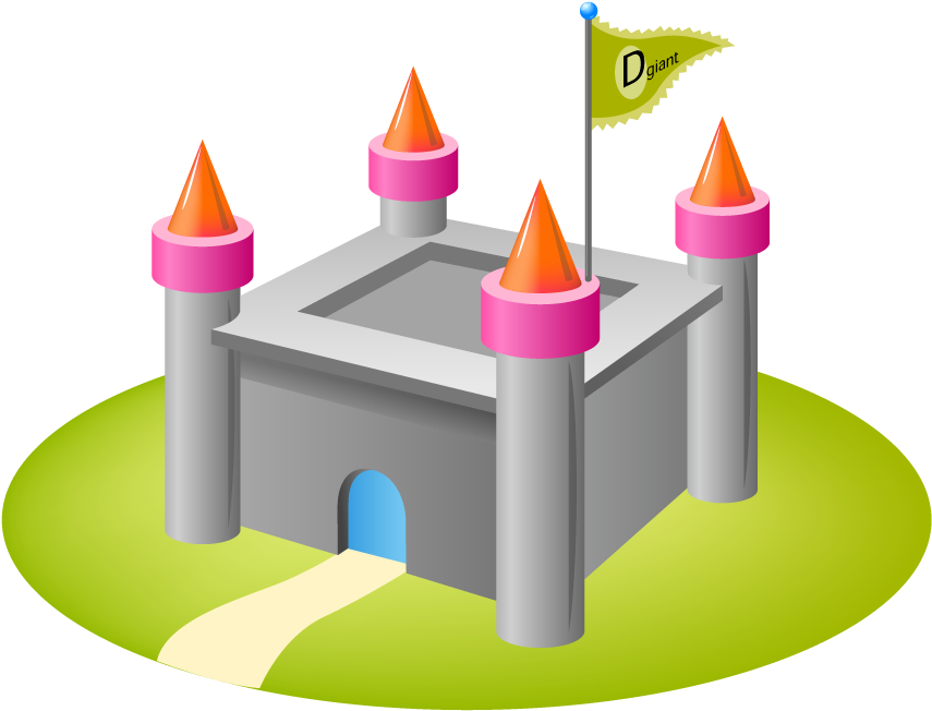 Cartoon Illustration Of A Fairytale Fortified Castle - Castle Clipart (1920x1200), Png Download