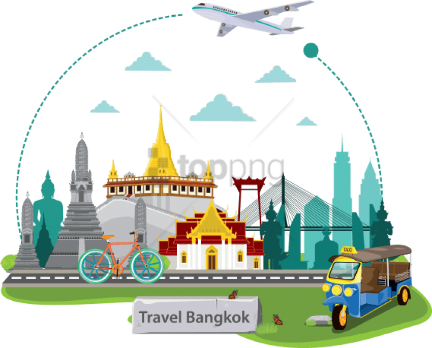 Free Png Thailand Cartoon Png Image With Transparent - Thailand Travel Logo Png Clipart (850x685), Png Download