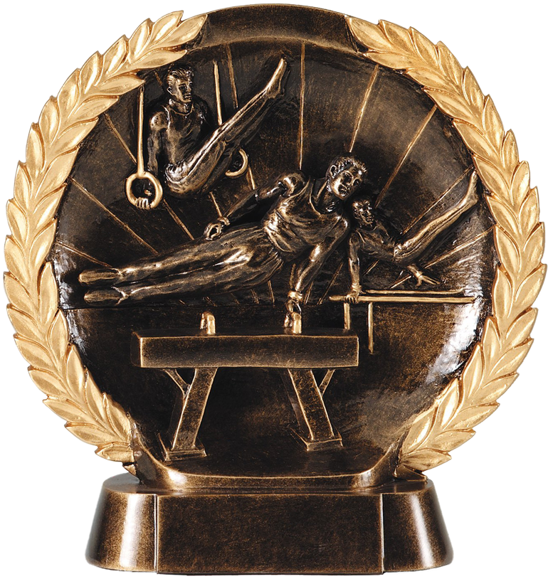 High Relief Resin Trophy For Male Gymnastics Events - Trophies For Gymnastic Clipart (800x844), Png Download