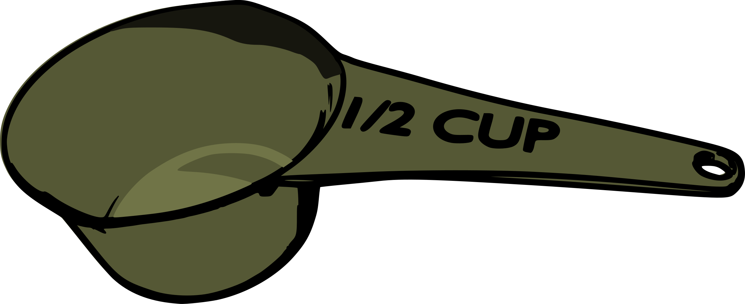 Measuring Spoon Measuring Cup Teaspoon Clip Art - Measuring 1 2 Cup - Png Download (2400x980), Png Download