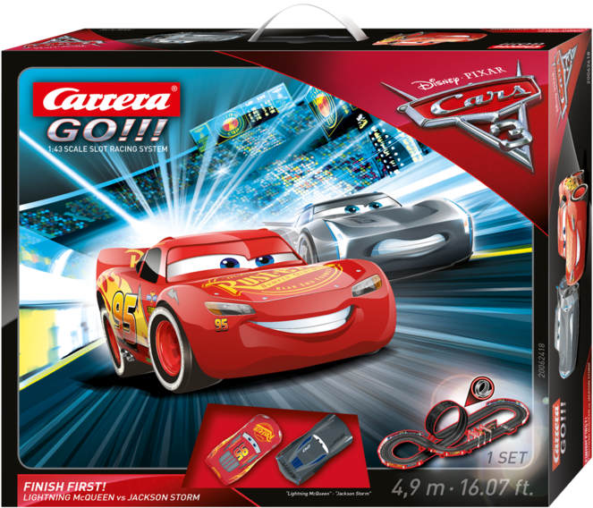 Carrera Go Disney-pixar Cars - Carrera Cars 3 Finish First Clipart (751x600), Png Download