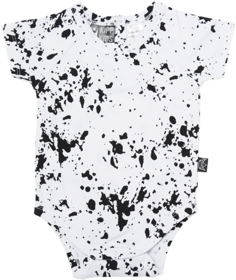 Kipp Kids Short Sleeve Baby Onesie In White Paint Splash - Maillot Clipart (600x600), Png Download