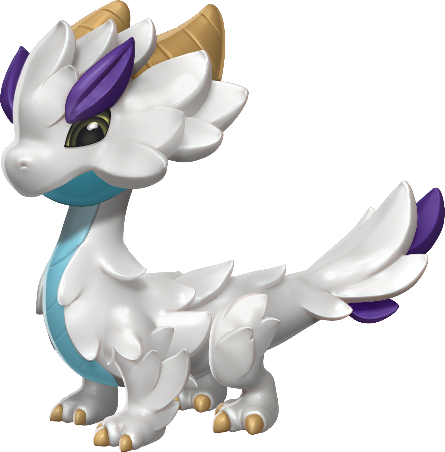 Icefeather Dragon Baby - Cartoon Clipart (1460x1485), Png Download