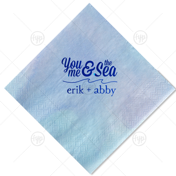 You, Me & The Sea Napkin Cocktail Napkins - Paper Clipart (600x600), Png Download