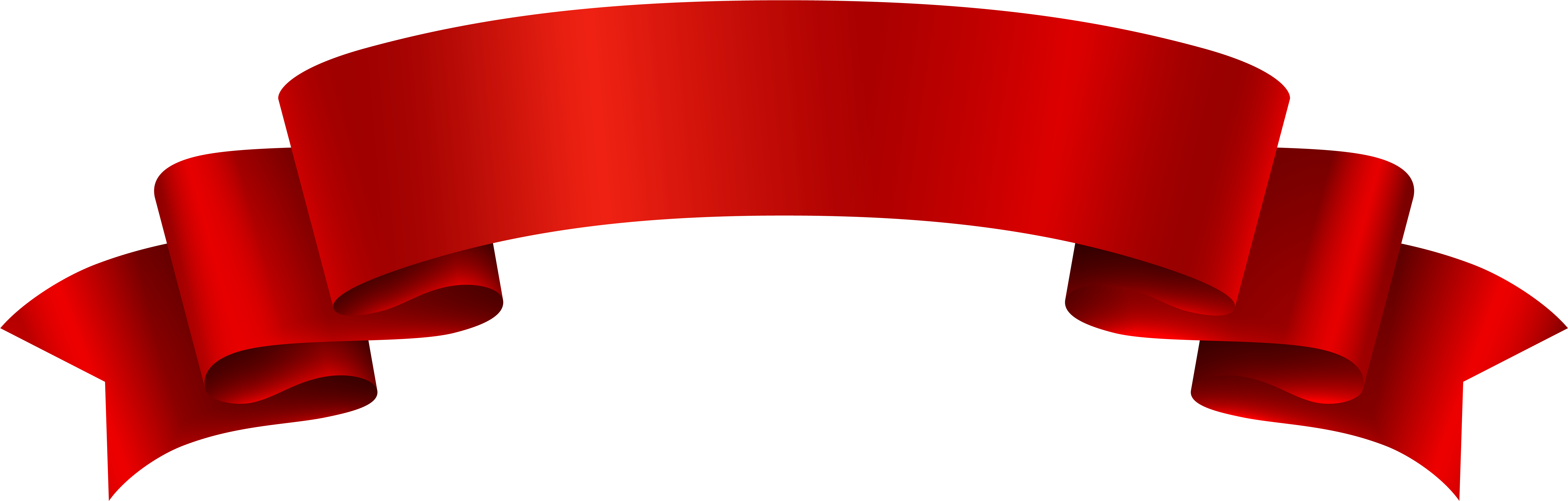 Curly Ribbon Silhouette - Red Deco Banner Png Clipart (8000x2604), Png Download