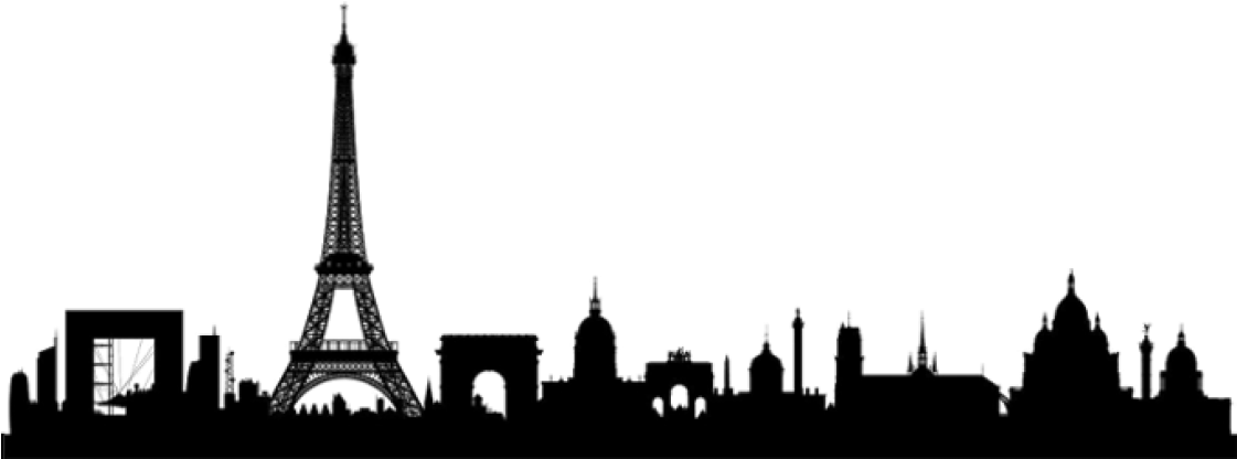 Brushes Paris Png - Paris Skyline Silhouette Png Clipart (1120x428), Png Download