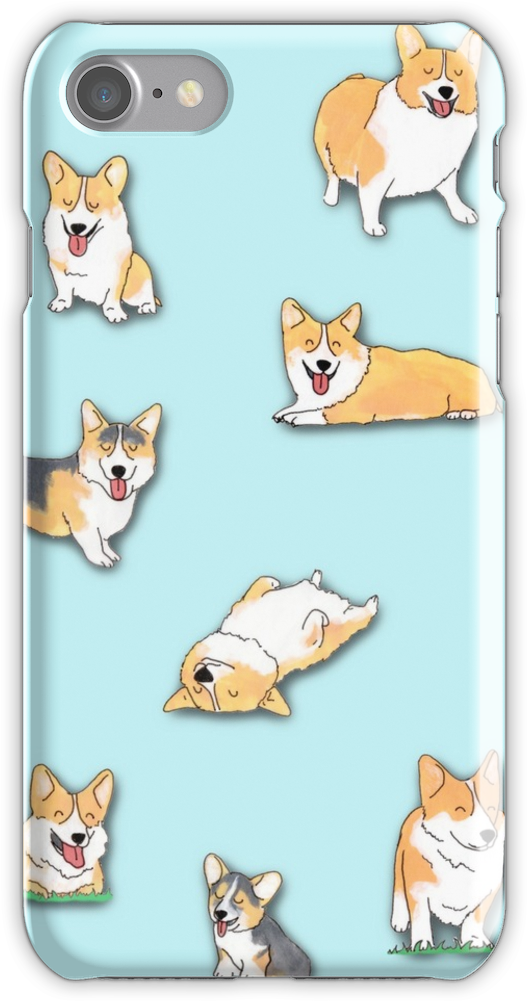 Corgi's Iphone 7 Snap Case - Cartoon Clipart (750x1000), Png Download