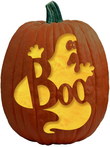 A Ghostly Greeting Pumpkin Carving Pattern - Jack-o'-lantern Clipart (1200x630), Png Download