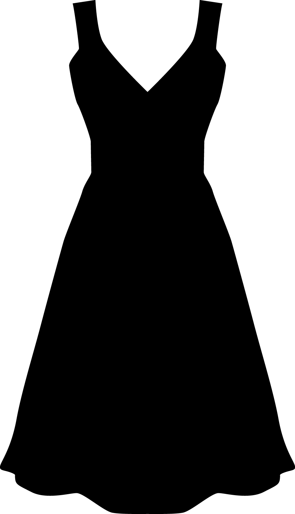 Clothing Types Silhouette Png - Little Black Dress Clipart (953x1660), Png Download