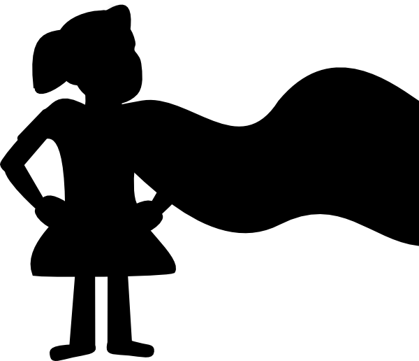 Girl Silhouette Superhero Clipart - Png Download (600x516), Png Download