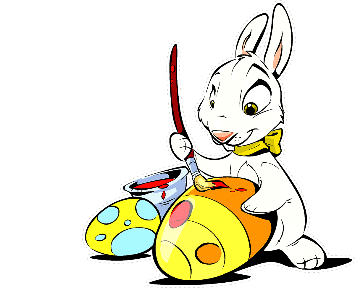 Bunny Clip Egg Clipart - Easter Bunny Art Png Transparent Png (1200x972), Png Download
