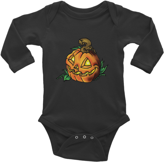 Image Of Jack O' Lantern Infant Long Sleeve One-piece - Infant Bodysuit Clipart (600x600), Png Download