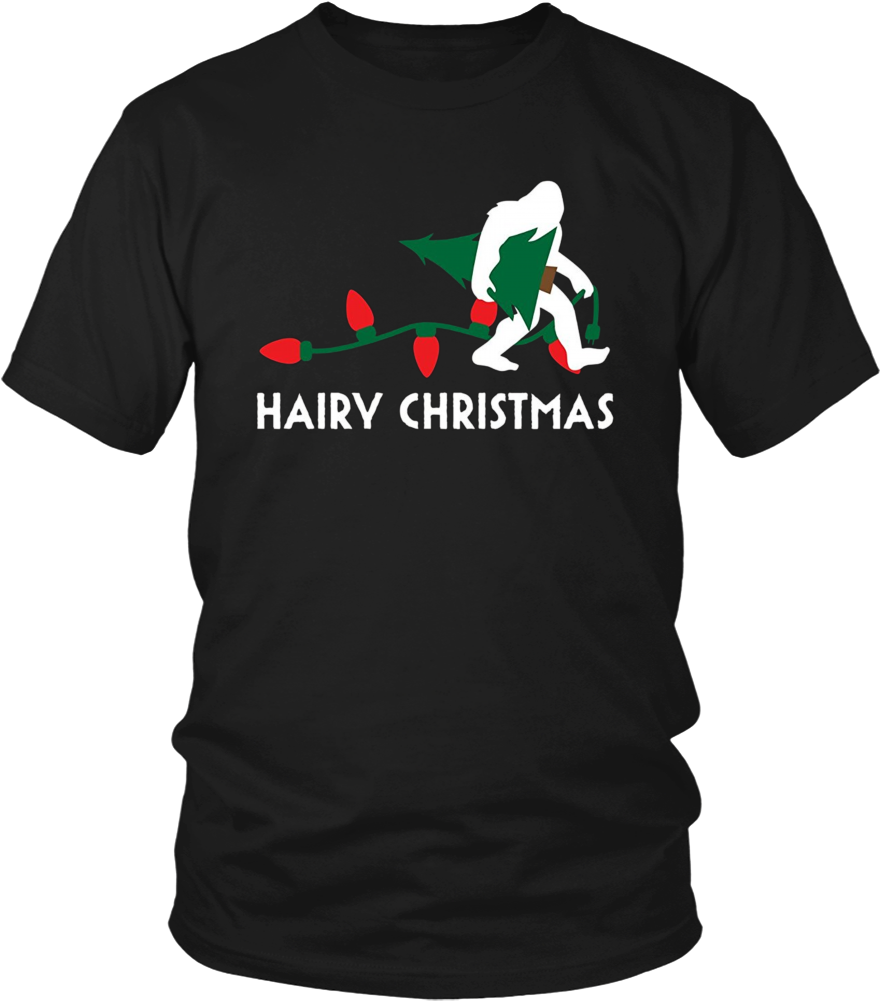 Bigfoot Hairy Christmas Tree Shirt Holiday Sasquatch - Larry Bernandez T Shirt Clipart (1000x1000), Png Download