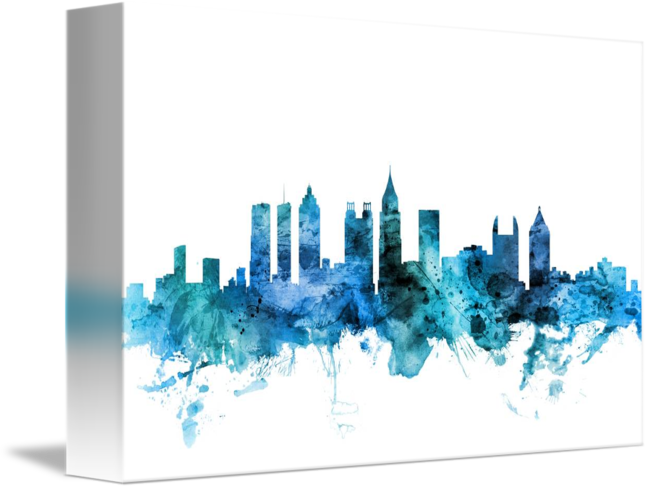 Atlanta Skyline Png - Atlanta Skyline Poster Clipart (650x489), Png Download