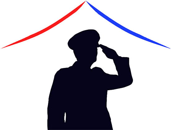 Begin Again Transitional Services For Veterans - Veteran Silhouette Salute Clipart (614x614), Png Download