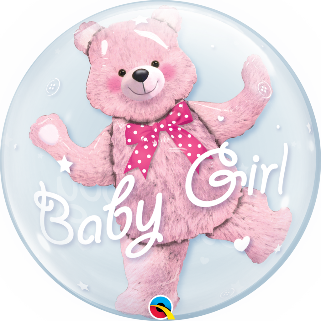 Baby Pink Bubble Qualatex Balloonatics Designs - Baby Pink Teddy Bear Clipart (1024x1024), Png Download