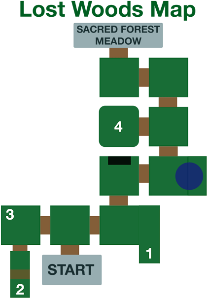 Map Of The Lost Woods - Legend Of Zelda Ocarina Of Time Lost Woods Map Clipart (500x625), Png Download