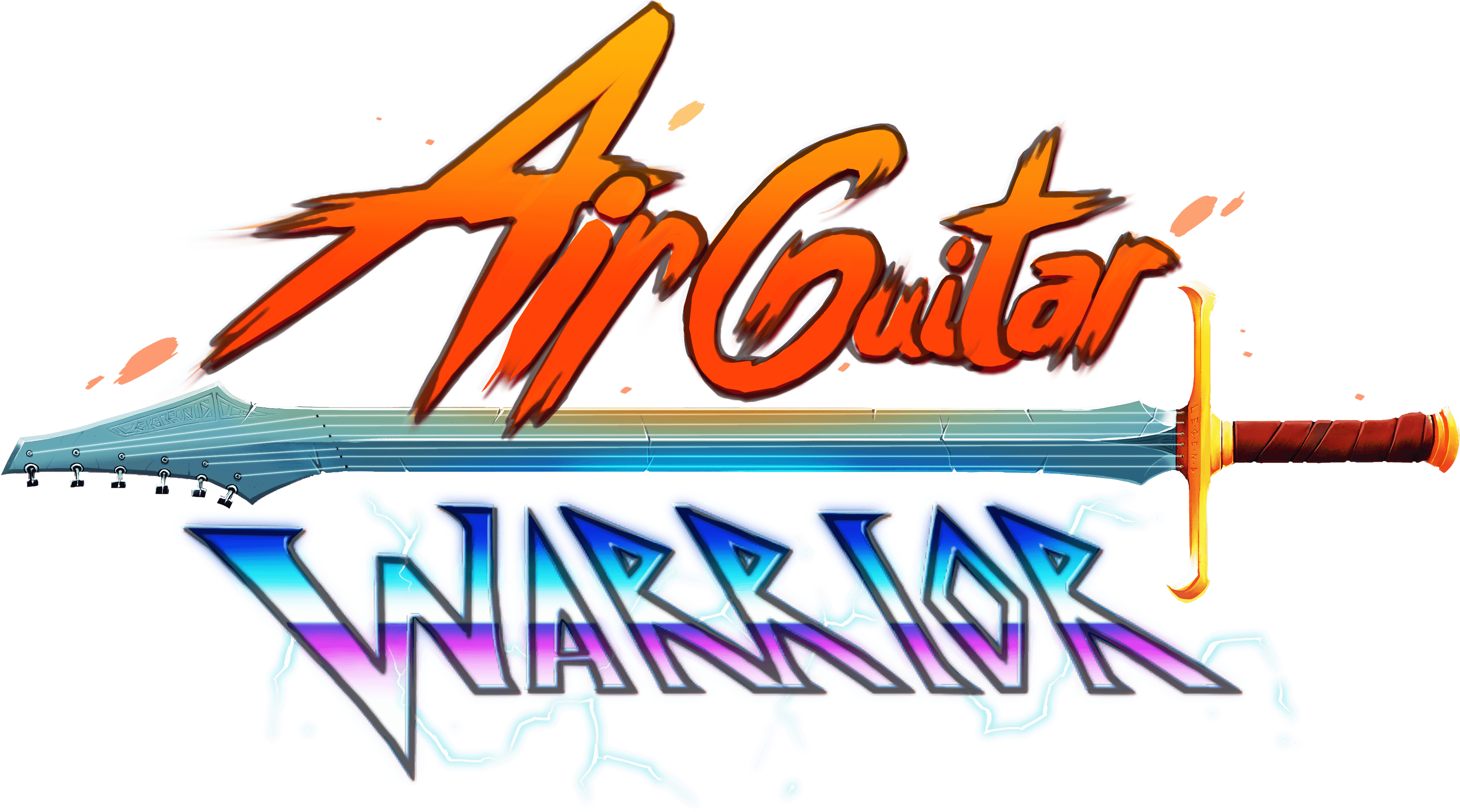 Air Guitar Warrior Logo Clipart (3517x2000), Png Download