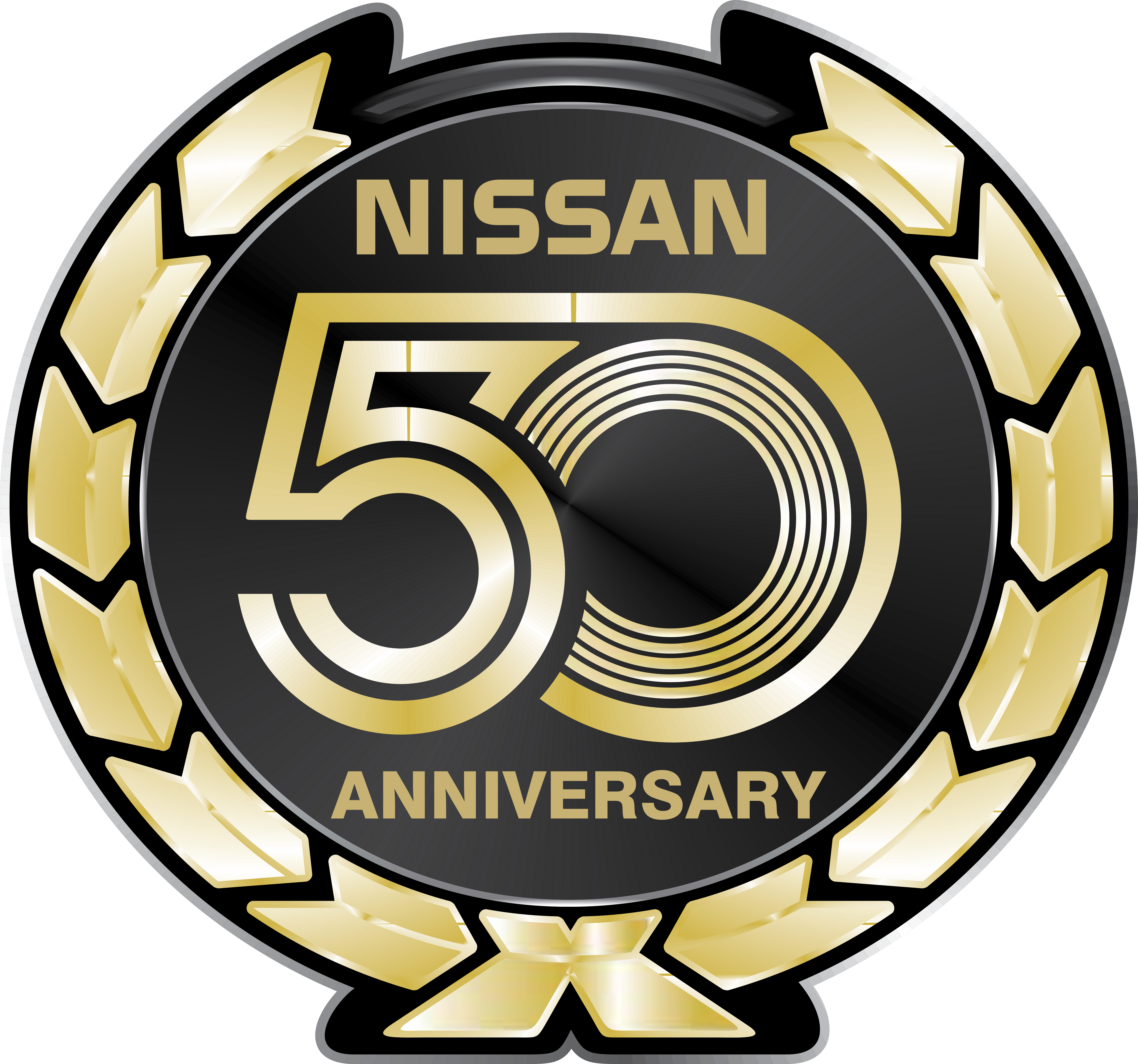 Nissan 50th Anniversary Logo Clipart (5000x4674), Png Download