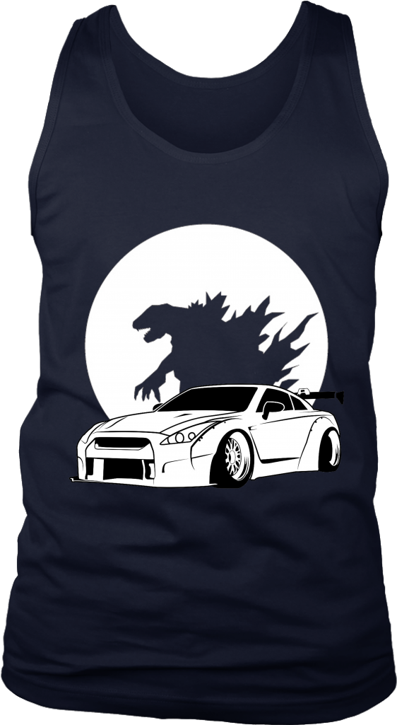 Nissan Gtr Godzilla Skyline R35 Jdm Tuner Tank - Nissan Gt-r Clipart (562x1025), Png Download
