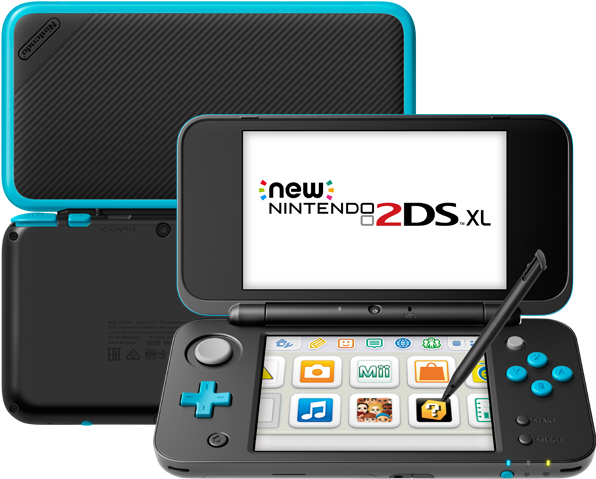 New Nintendo 2ds Xl - New Nintendo 2ds Xl Black And Turquoise Clipart (640x480), Png Download