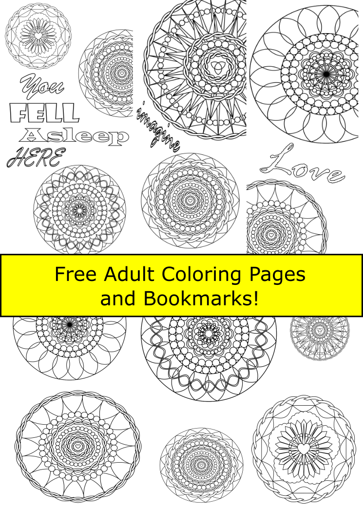 Free Adult Coloring Pages And Bookmarks - Circle Clipart (745x1041), Png Download