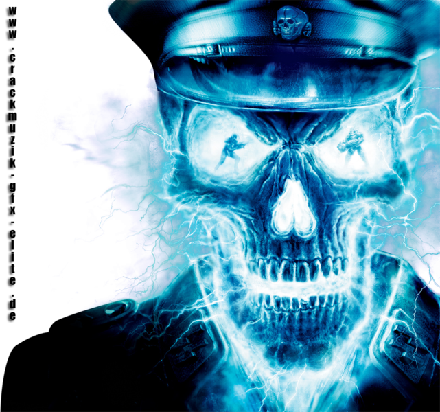 Wolfenstein - Skull With Blue Fire Clipart (641x600), Png Download