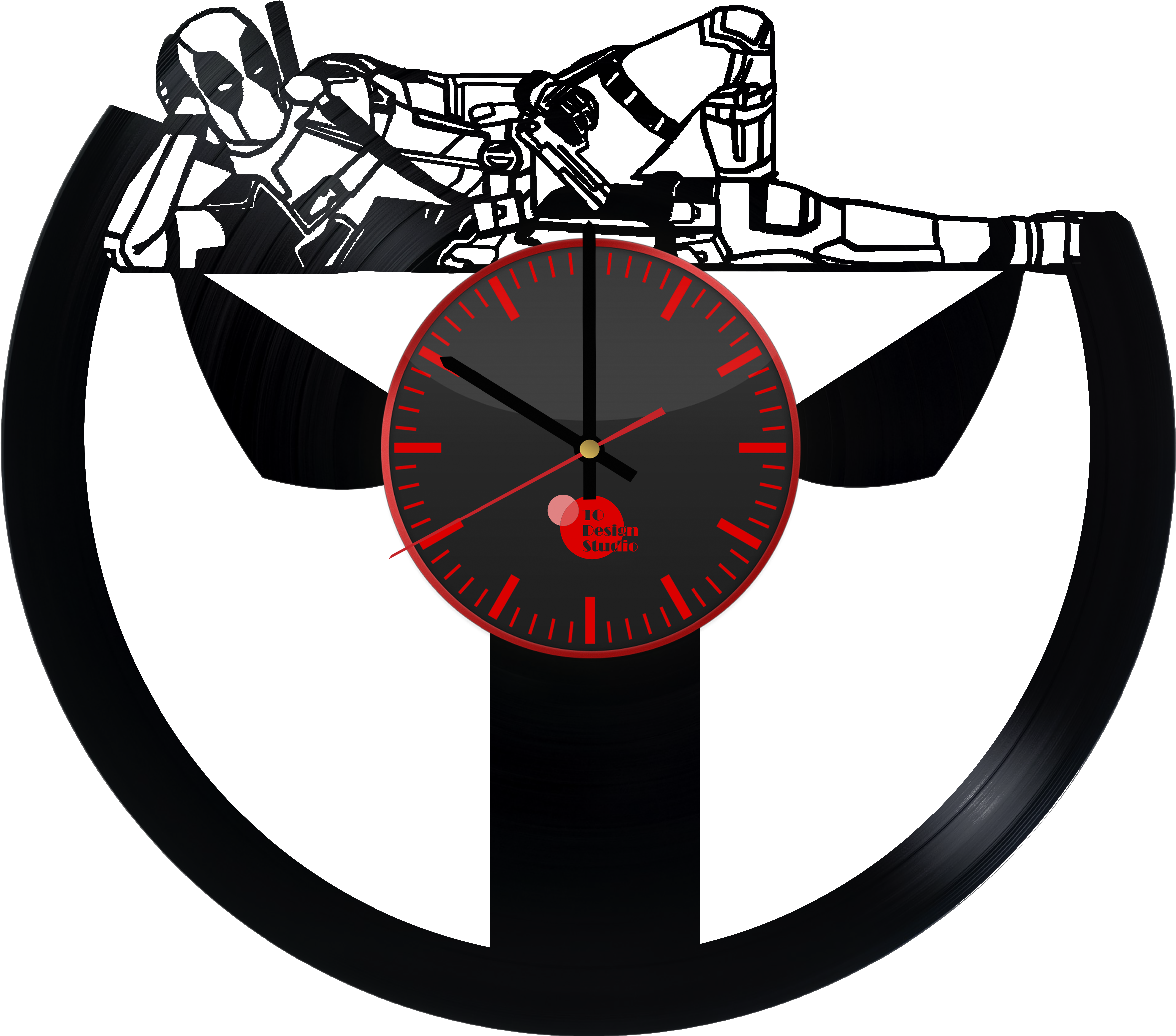 Deadpool - Deadpool Record Clock Clipart (4016x4016), Png Download