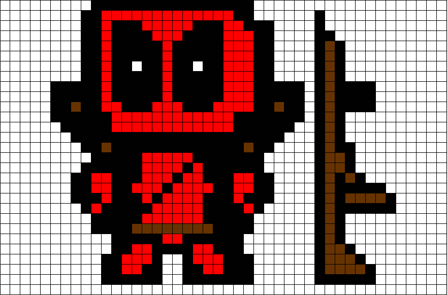 Deadpool Pixel Art Template 46555 - De Pixeles De Deadpool Clipart (880x581), Png Download