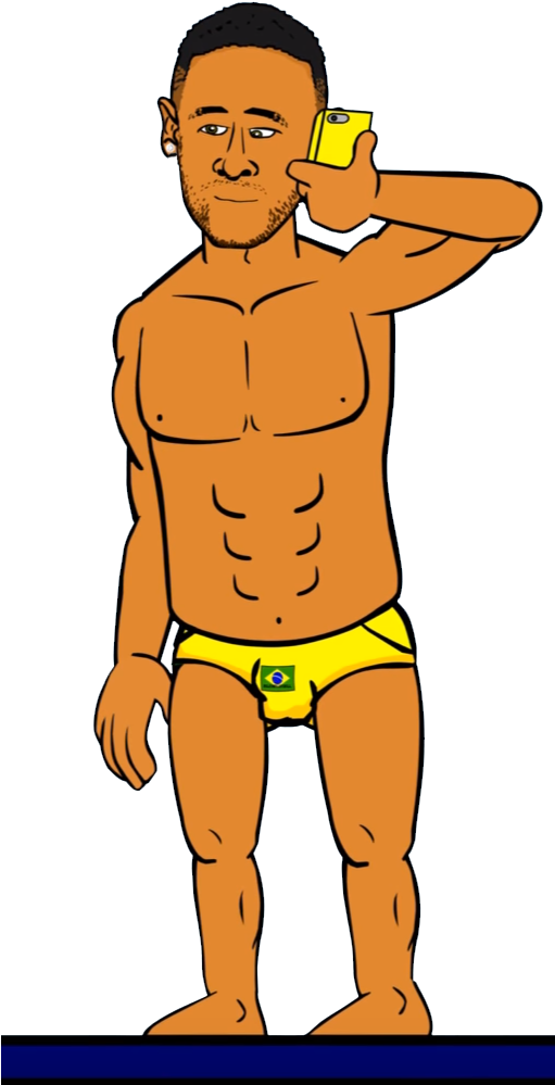 Neymar Cartoon Png , Png Download - Barechested Clipart (511x999), Png Download