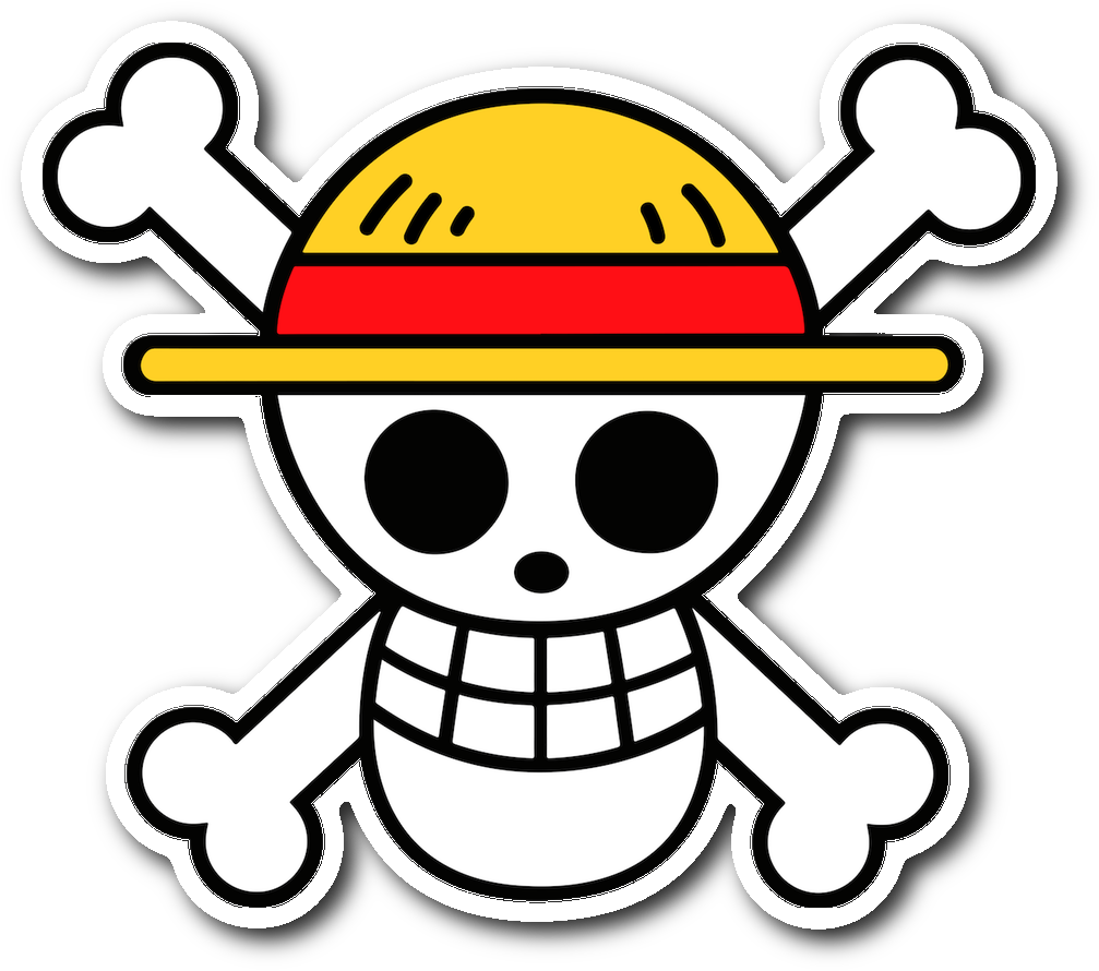 Straw Hat Pirates Luffy Symbol Sticker - Monkey D. Luffy Clipart (1064x1064), Png Download