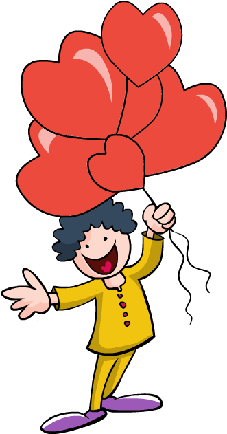 Clip Art Love Hearts Bond Valentines Day Strings Boy - Cartoon - Png Download (600x630), Png Download