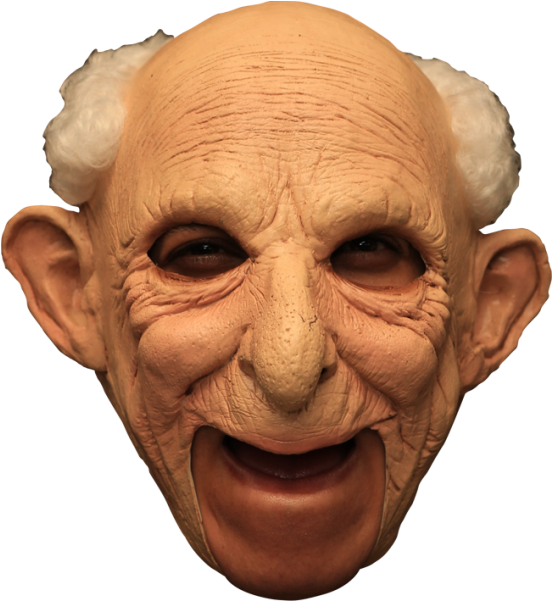 Adult Gus Old Man Grandpa Chinless Full Latex Mask - Masks With Mouth Open Clipart (600x600), Png Download