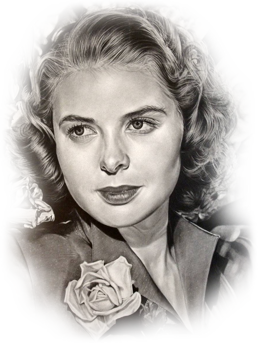 Acting Drawing Greg Joens - Ingrid Bergman Clipart (527x700), Png Download