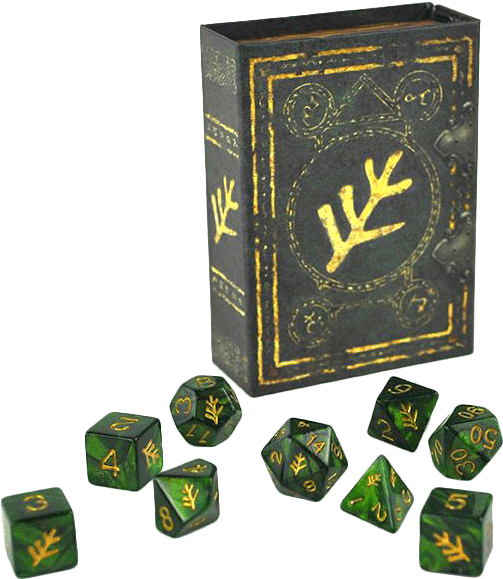 Elder Dice Green Lovecraft Elder Sign Polyhedral Set - Elder Sign Clipart (709x709), Png Download