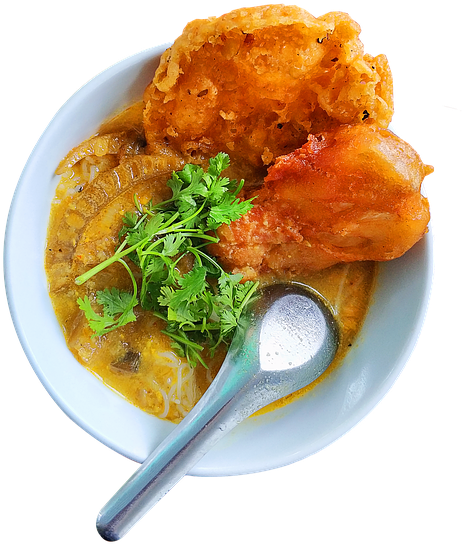 Mohinga, မုန့်ဟင်းခါး, Mohinga Top View, Food - Karaage Clipart (538x720), Png Download