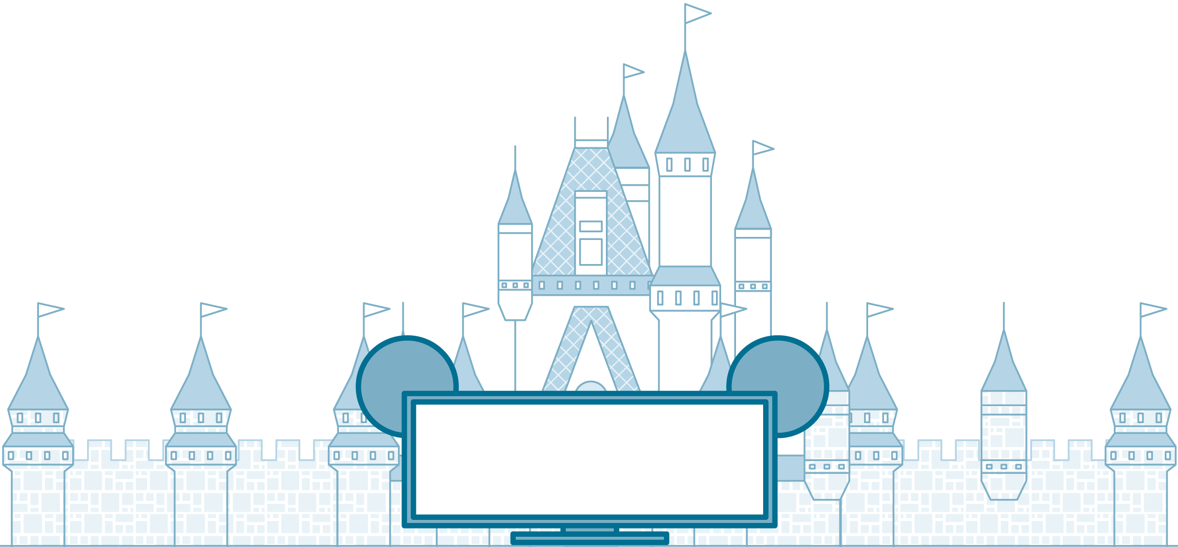 Disney - Castle Clipart (2300x1069), Png Download